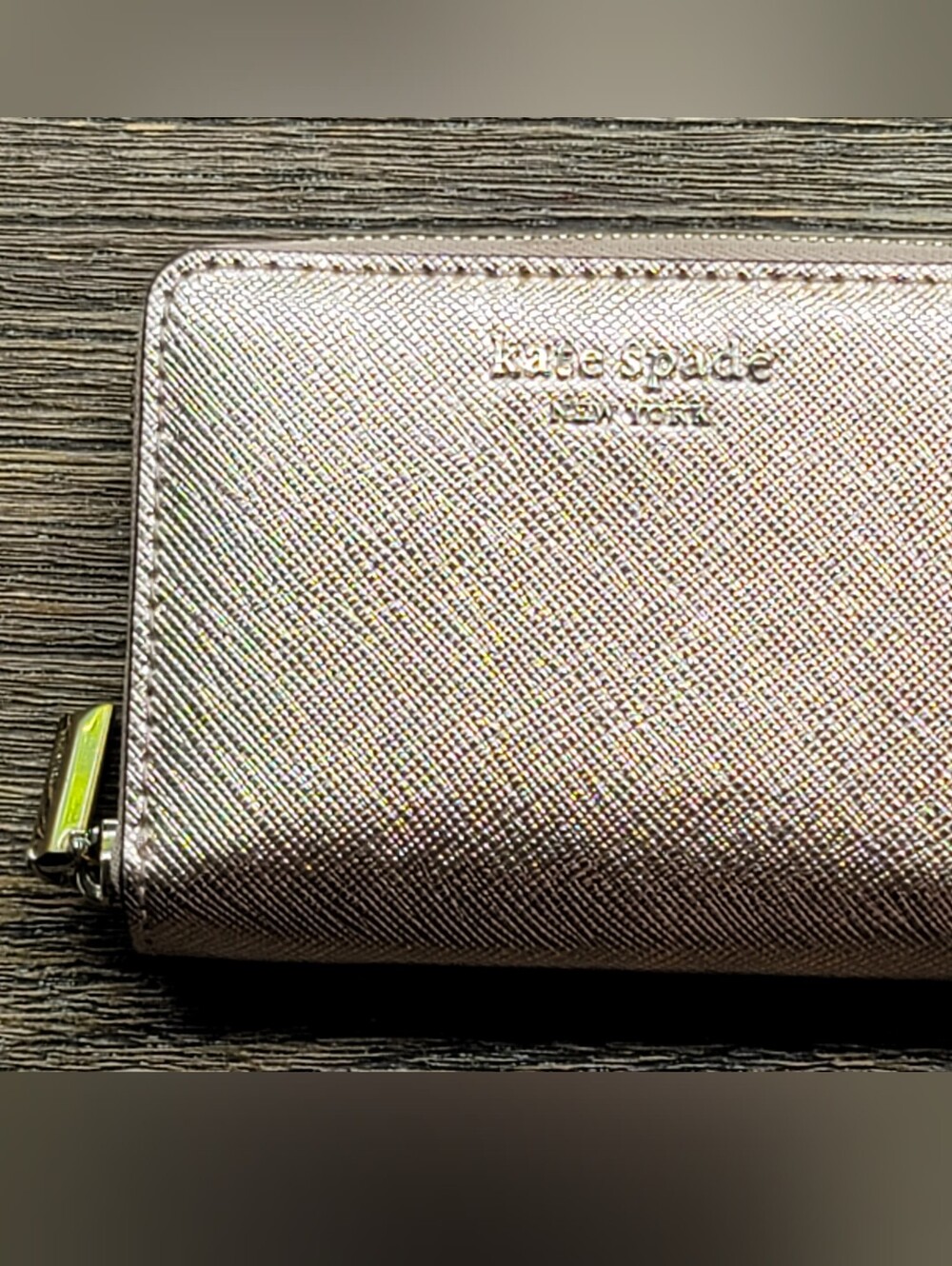 kate spade Metallic Rose Quartz Zip Around Wallet